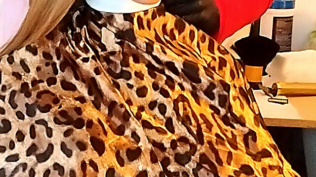 Emma the barberette vinyl shampoo cape show