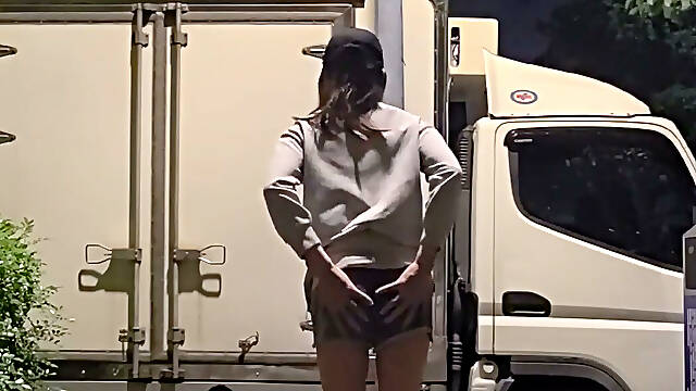 Shemale Outdoor Masturbation and Cumshot.