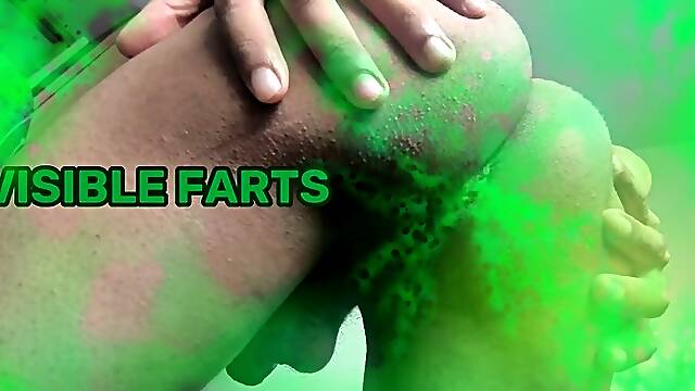 Giant Ass Fart Domination - Visible Fart in Jar Naked Green Gas Animation