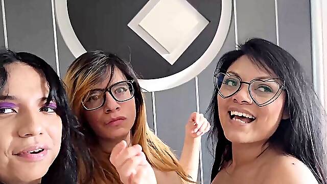 Two transgirls fuck hard a big boob cougar stepmom