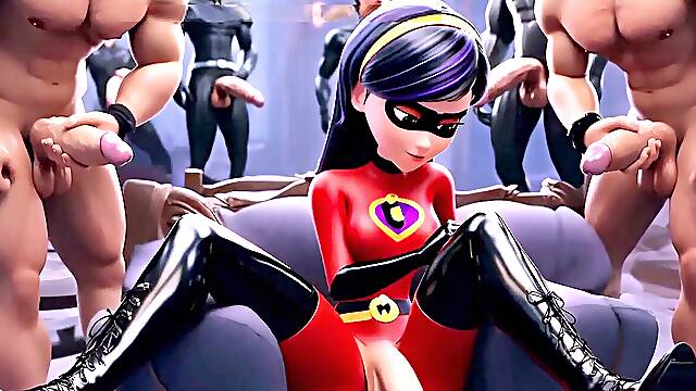 Superhero Ladyboy on a muddy Mission – rammed with meatpipes in Every Hole & Double Penetration