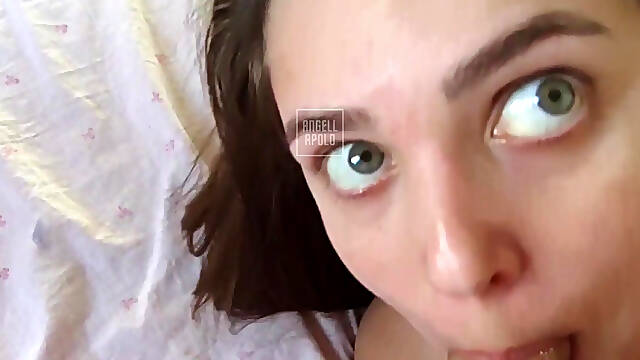 Wet Blowjob From My New Stepmom - My Stepdad Left and I Had to Take Advantage